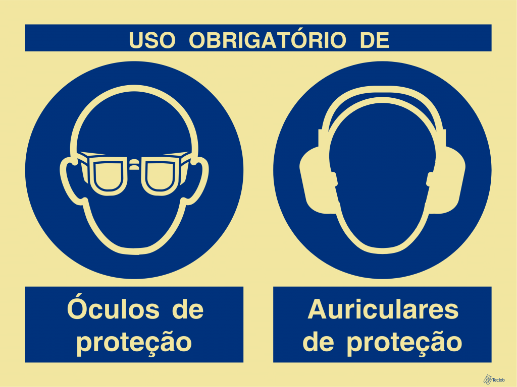 Sinaletica obrigatorio oculos e auriculares - OB0293