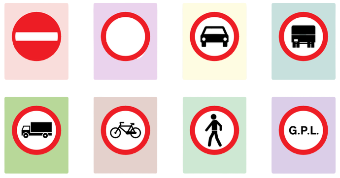 sinais de transito - proibição
